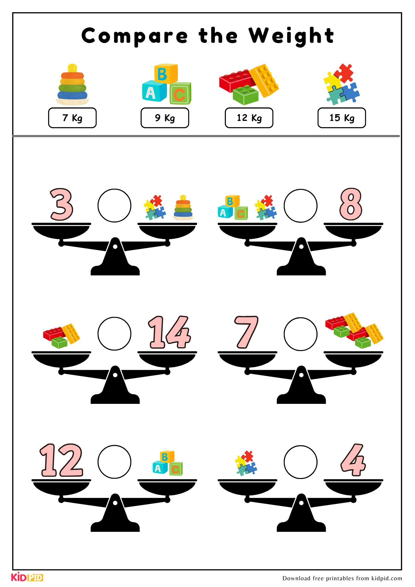 Compare The Weight Activity With Numbers - Image 3