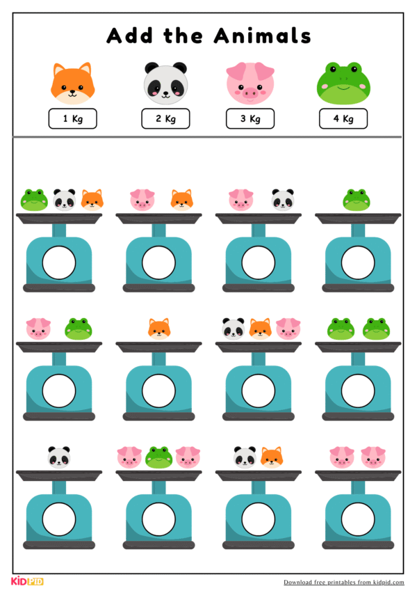 Weight Matching Activity for Kids