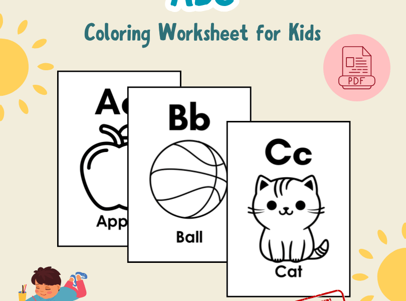 ABC Coloring Worksheet for Kids – SHOP