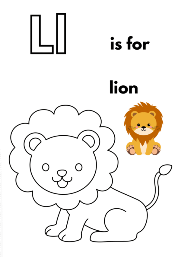 A to Z Alphabet Animals Coloring Worksheet for Kids - Image 4