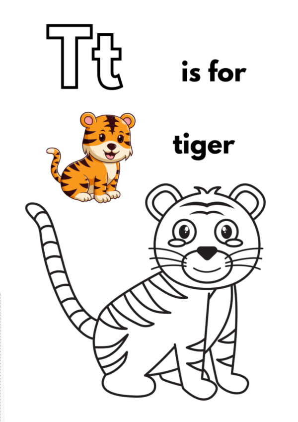 A to Z Alphabet Animals Coloring Worksheet for Kids - Image 5