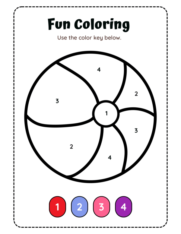 Free Coloring With Numbers Worksheets for Kids - Image 2