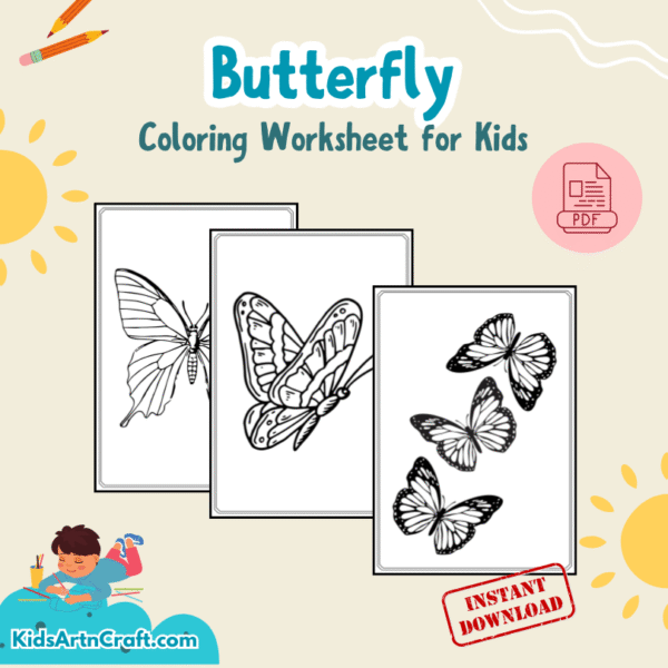 Butterfly Coloring Worksheet for Kids