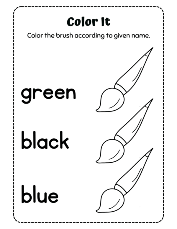 Color Names Worksheet for Kids - Image 2