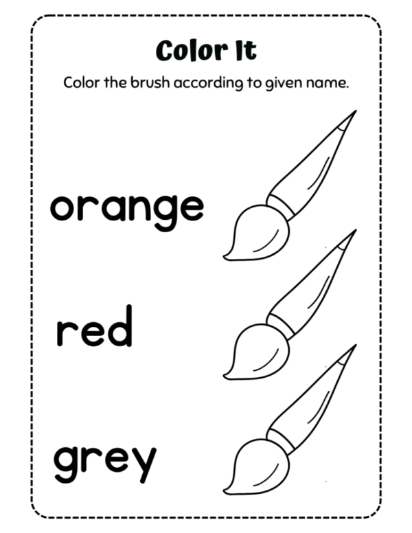 Color Names Worksheet for Kids - Image 3