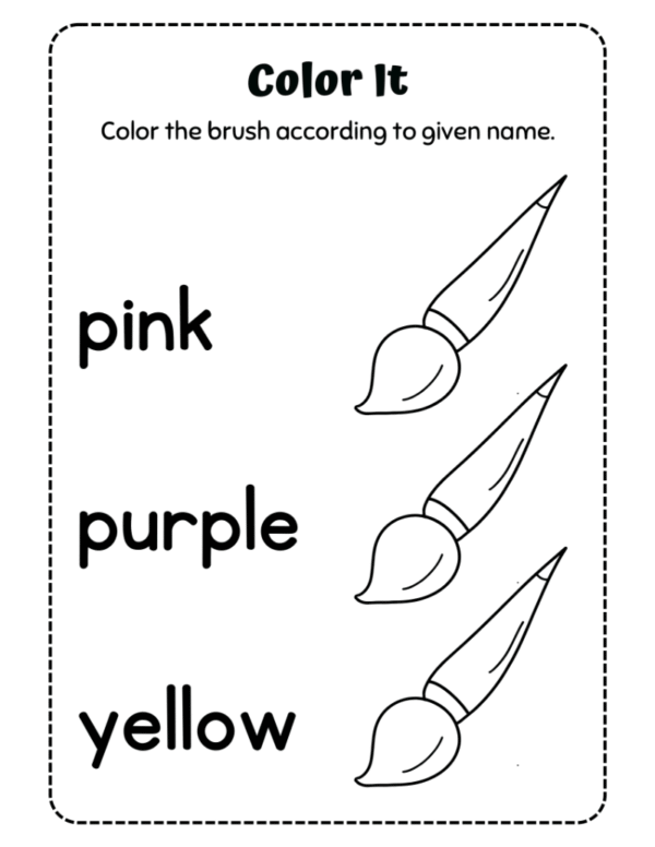 Color Names Worksheet for Kids - Image 4