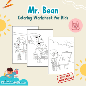 Mr. Bean Coloring Worksheet for Kids