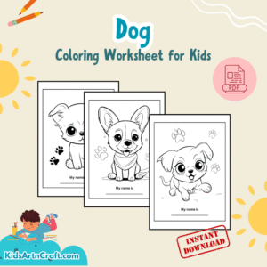 Dog Coloring Worksheet for Kids
