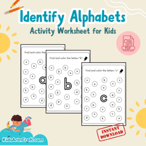 Identify Alphabet Activity Worksheets for Kids