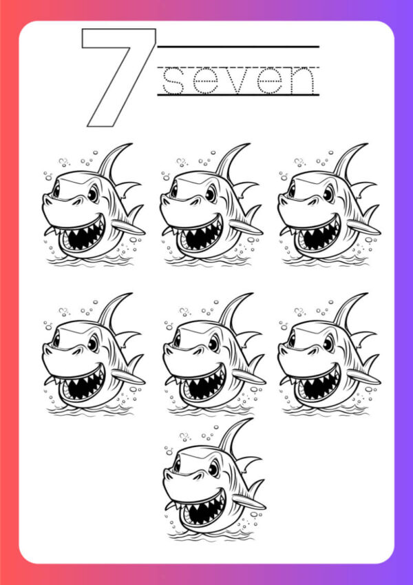 Number Counting Coloring Worksheet for Kids - Image 3