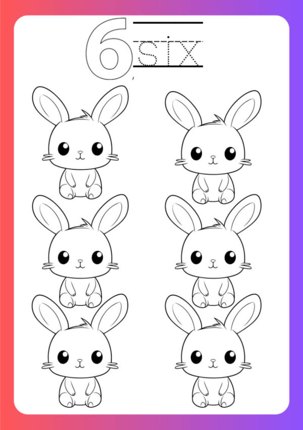 Number Counting Coloring Worksheet for Kids - Image 4