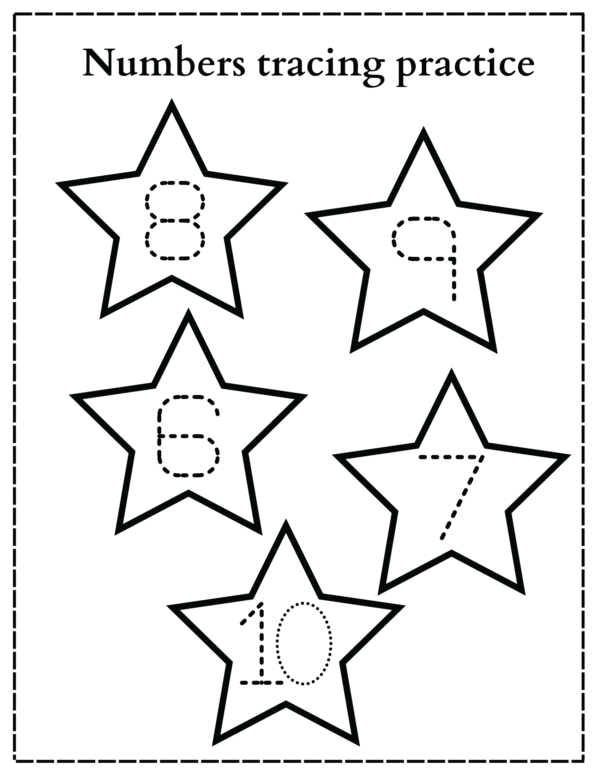 1 to 10 Number Tracing Worksheet