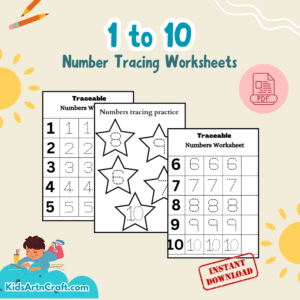 1 to 10 Number Tracing Worksheet