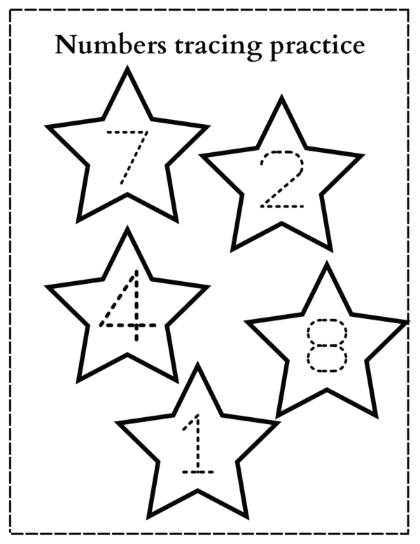 1 to 10 Number Tracing Worksheet