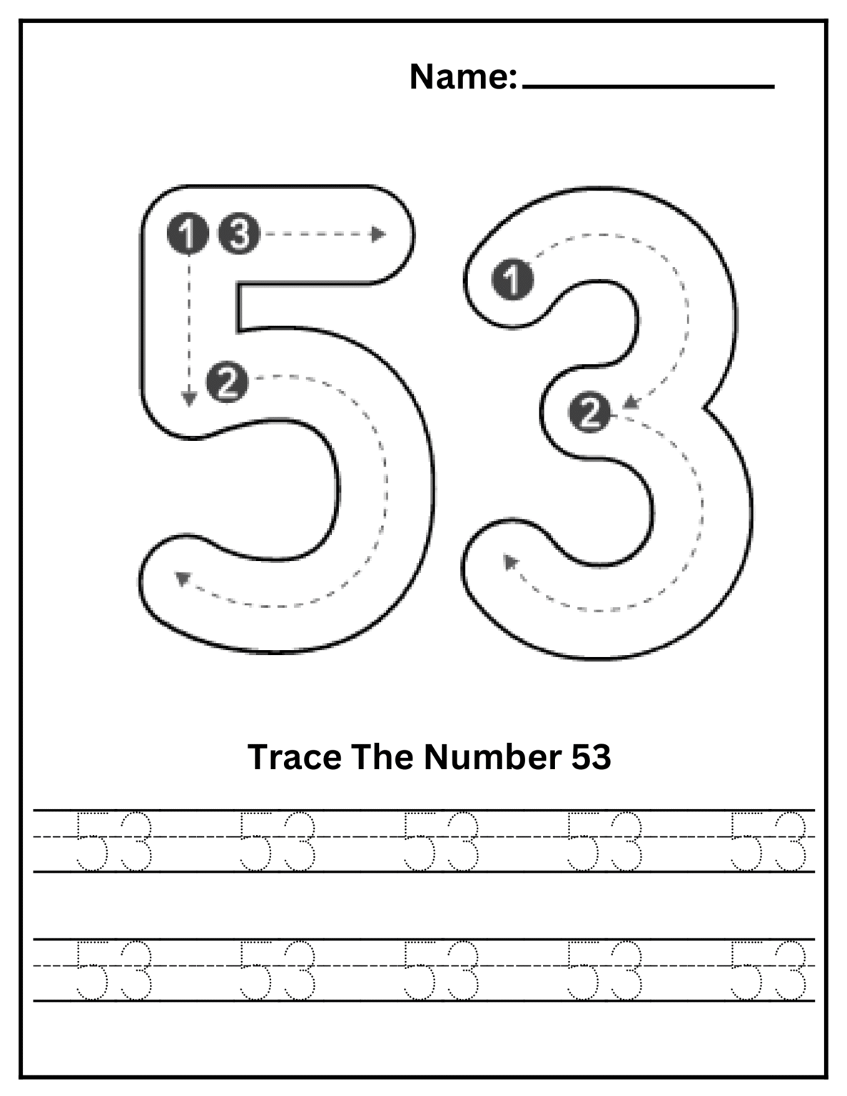 1 to 100 Number Tracing and Counting Worksheet – SHOP