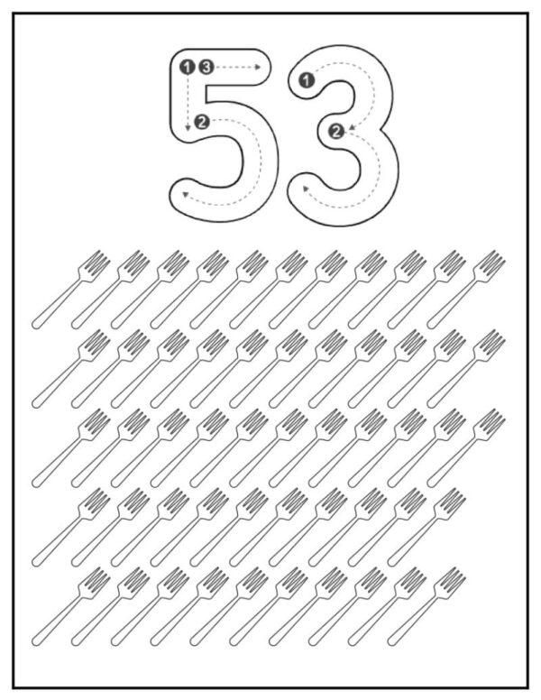 1 to 100 Number Tracing and Counting Worksheet