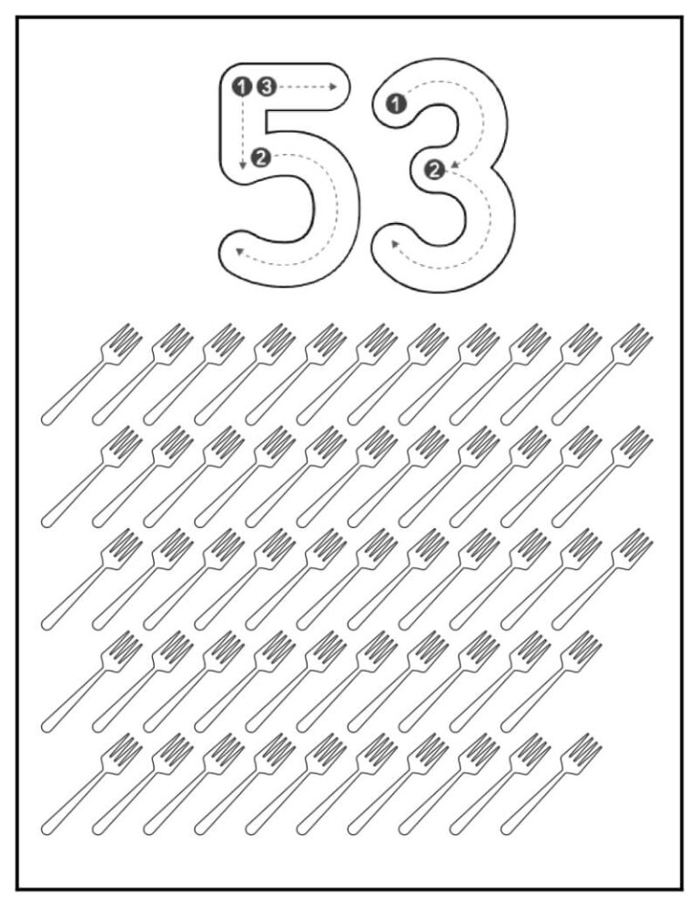 1 to 100 Number Tracing and Counting Worksheet – SHOP