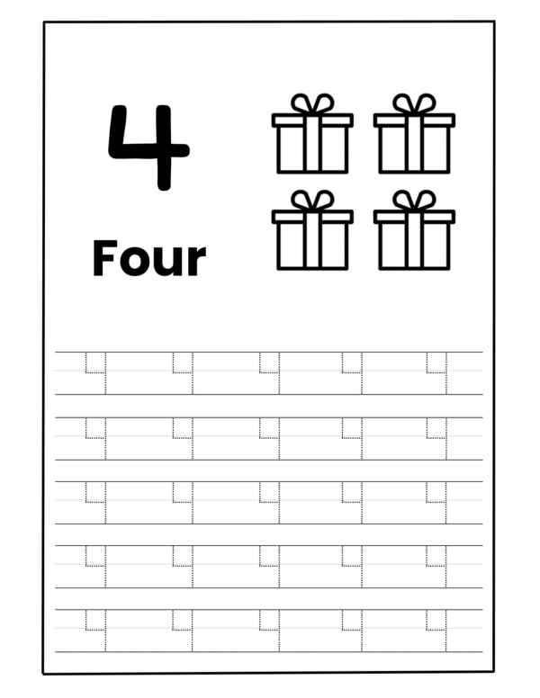1 to 20 Number Tracing and Coloring Worksheet for Kindergarten