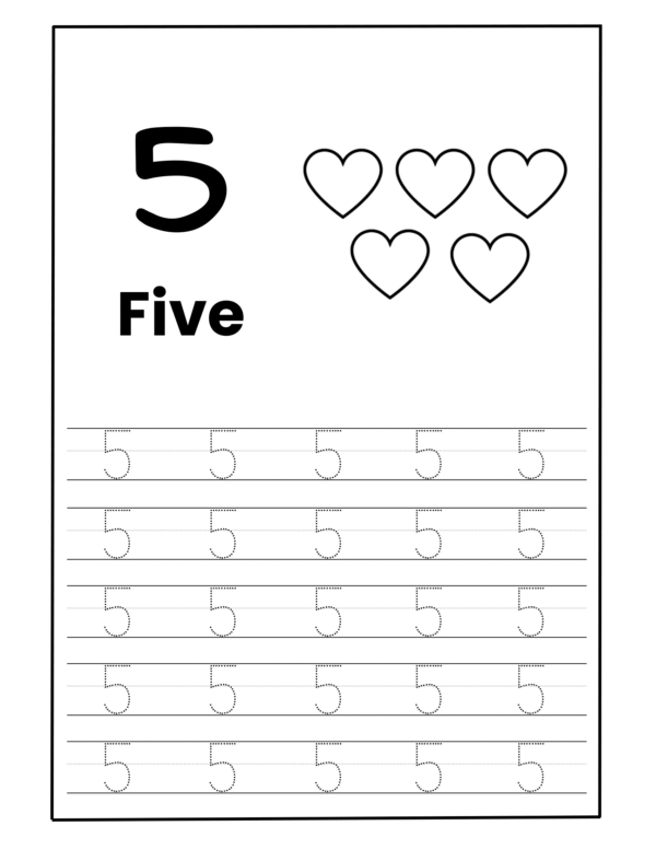 1 to 20 Number Tracing and Coloring Worksheet for Kindergarten