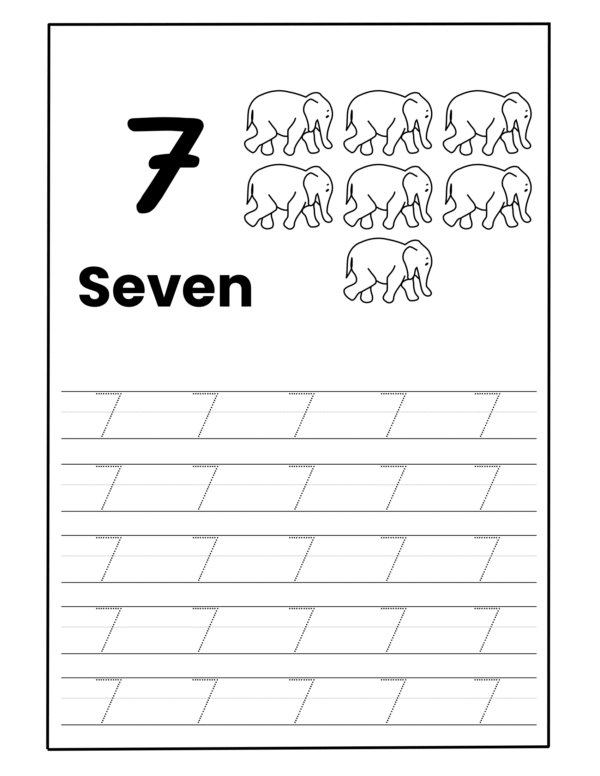 1 to 20 Number Tracing and Coloring Worksheet for Kindergarten