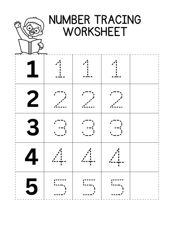 1 to 20 Number Tracing Worksheet for Kindergarten