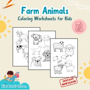 A Farm Animals - Coloring Worksheets for Kids