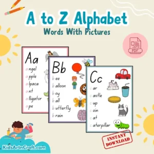 A to Z Alphabet Words with Pictures