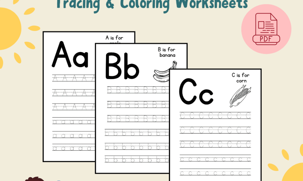 ABC Coloring and Tracing Worksheets – SHOP
