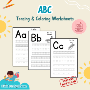 ABC Coloring & Tracing Worksheets for kids