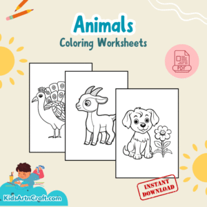 Adorable Animals Coloring Worksheets