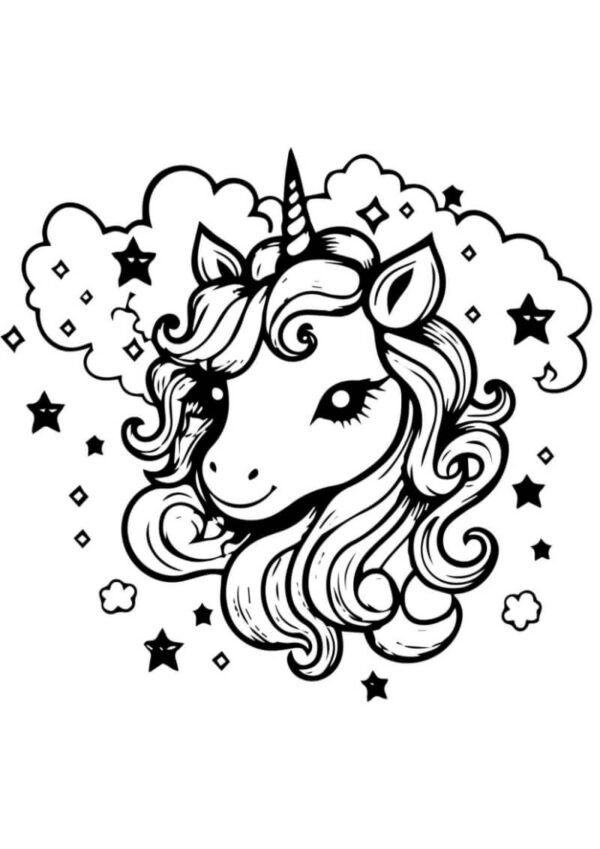 Unicorn Coloring Worksheets for Kids - Image 3