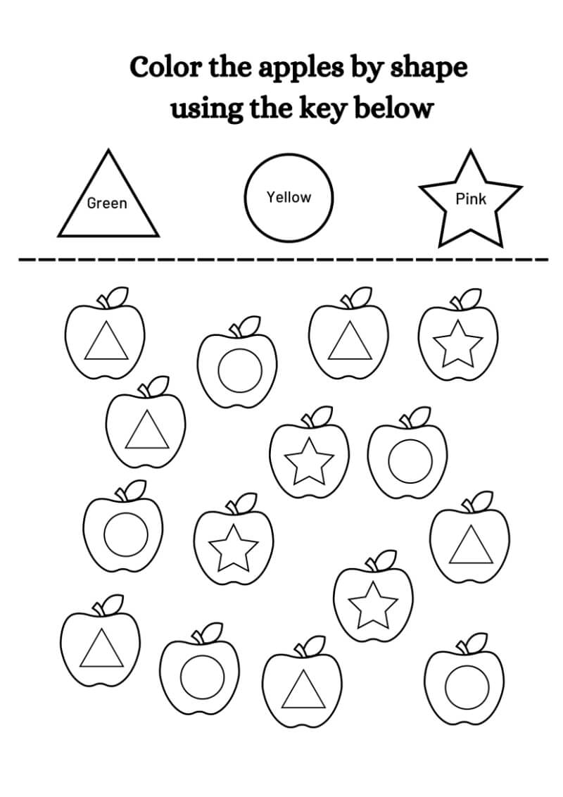 Coloring By Shapes Worksheet - Image 2