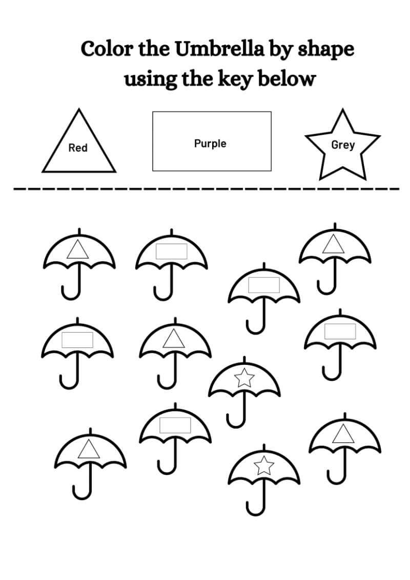 Coloring By Shapes Worksheet - Image 4