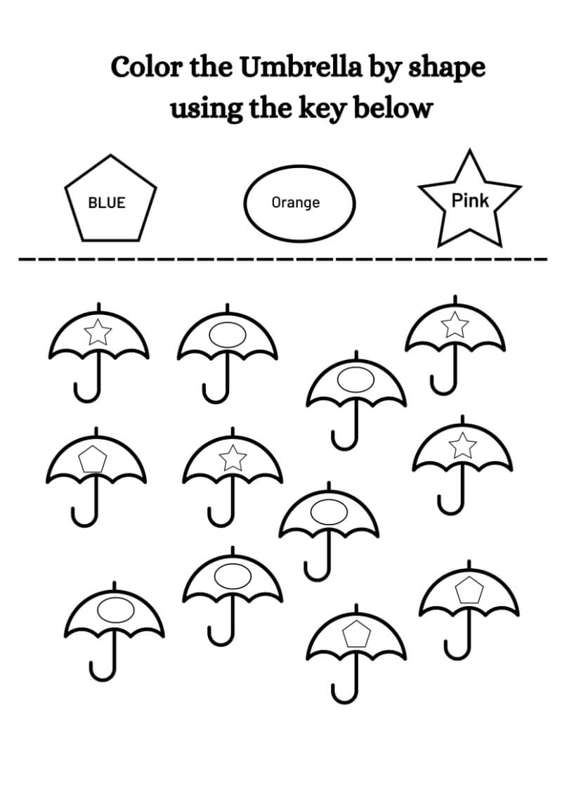 Coloring By Shapes Worksheet - Image 5