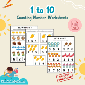 Counting 1 to 10 Cut Paste Activity Worksheet