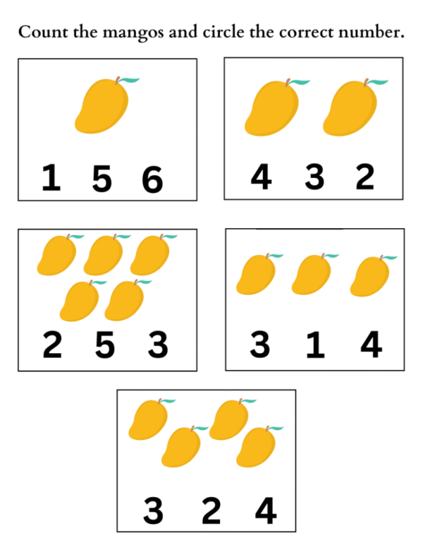 Counting 1 to 10 Cut Paste Activity Worksheet