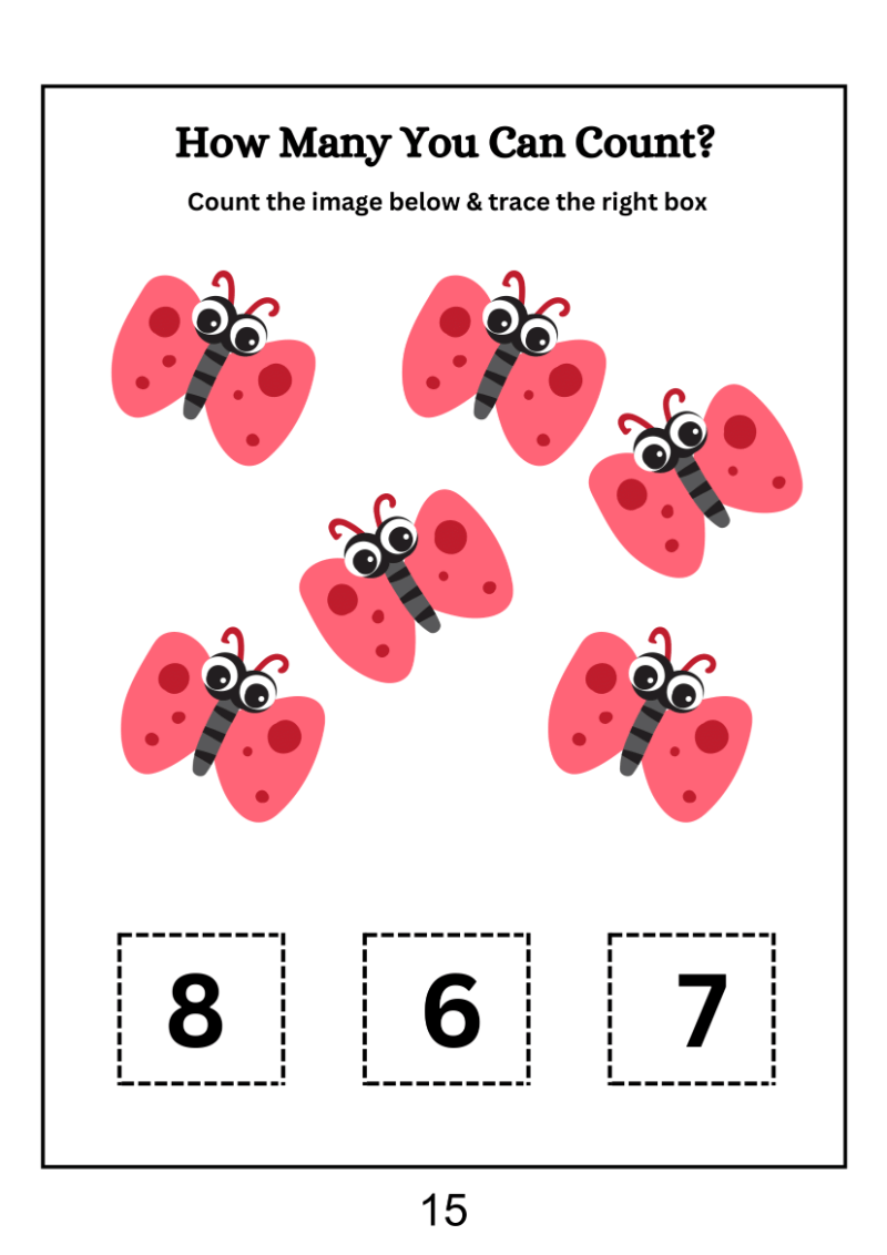 Easy Butterfly Counting Worksheet - Image 3