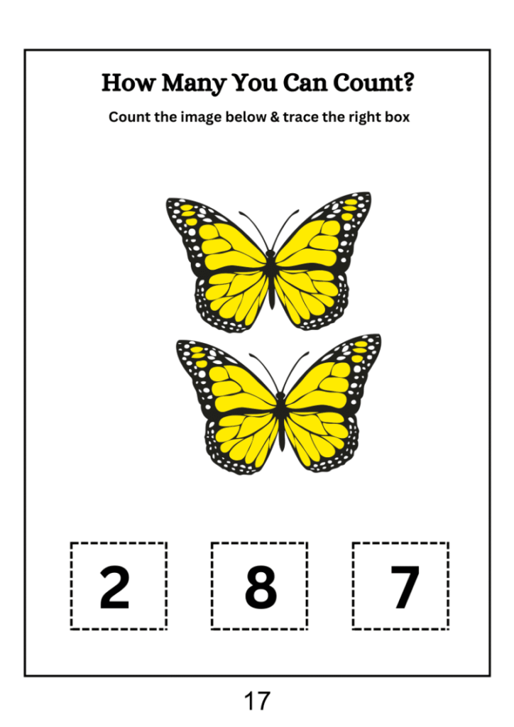 Easy Butterfly Counting Worksheet – SHOP