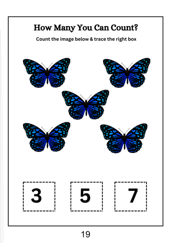 Easy Butterfly Counting Worksheet - Image 5