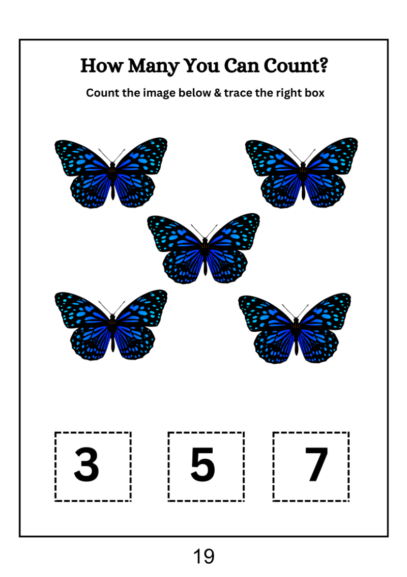Easy Butterfly Counting Worksheet - Image 5