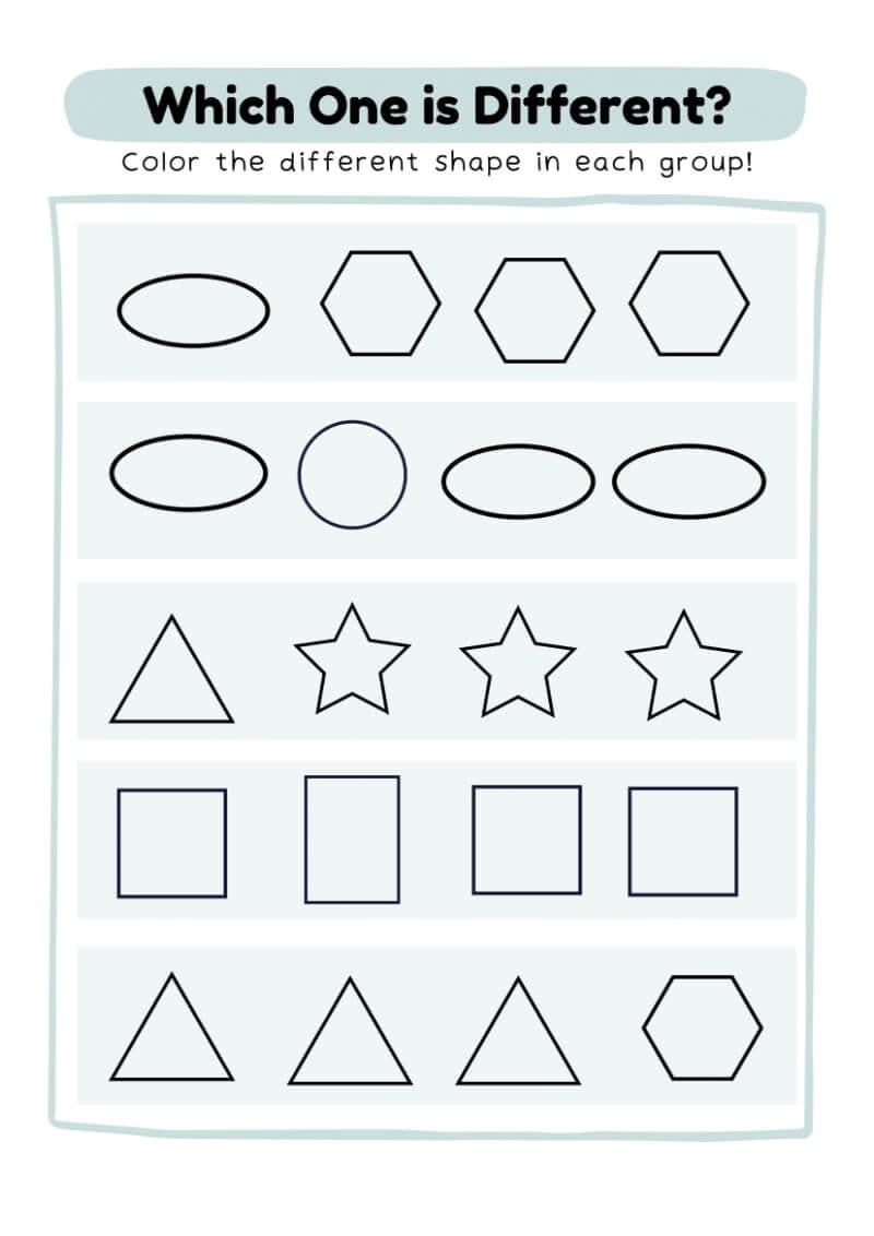 Find the Different Shape Worksheet - Image 4