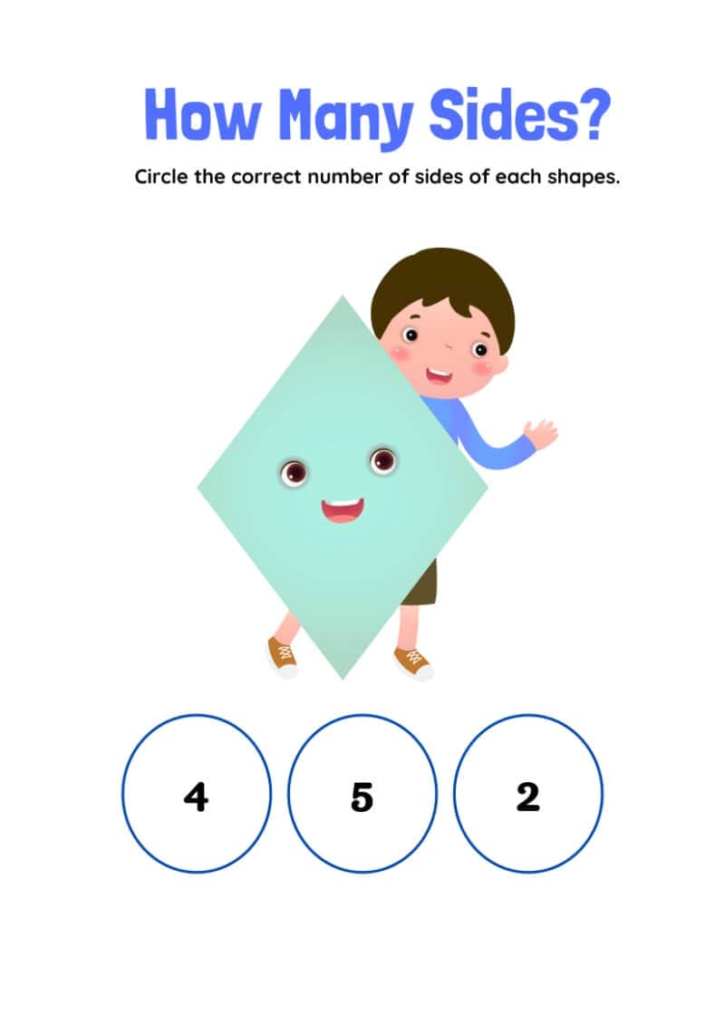 How Many Sides in Shapes Worksheet - Image 2