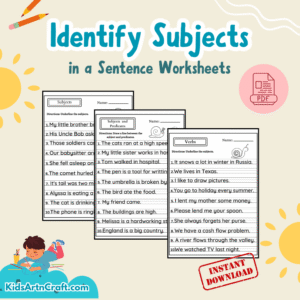 Identify Subjects in Sentence Worksheet