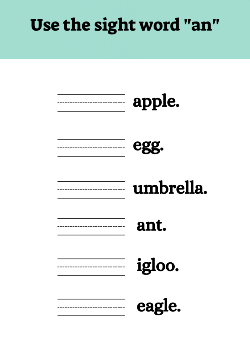 Learn to Use Sight Words Worksheet - Image 3