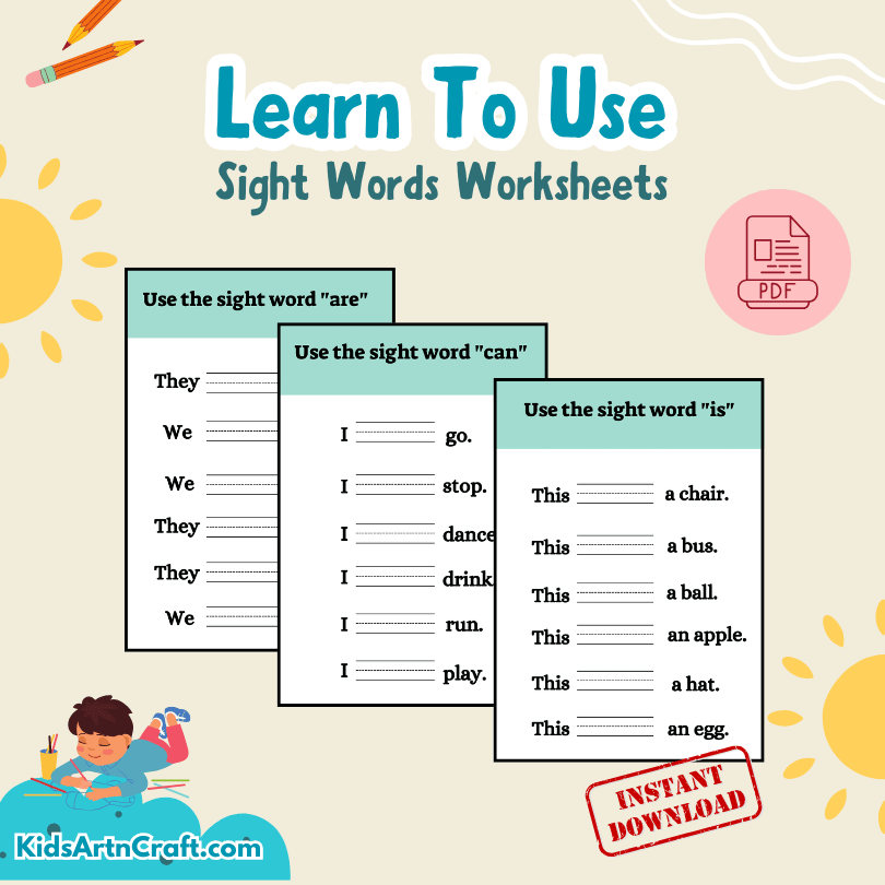 Learn to Use Sight Words Worksheet