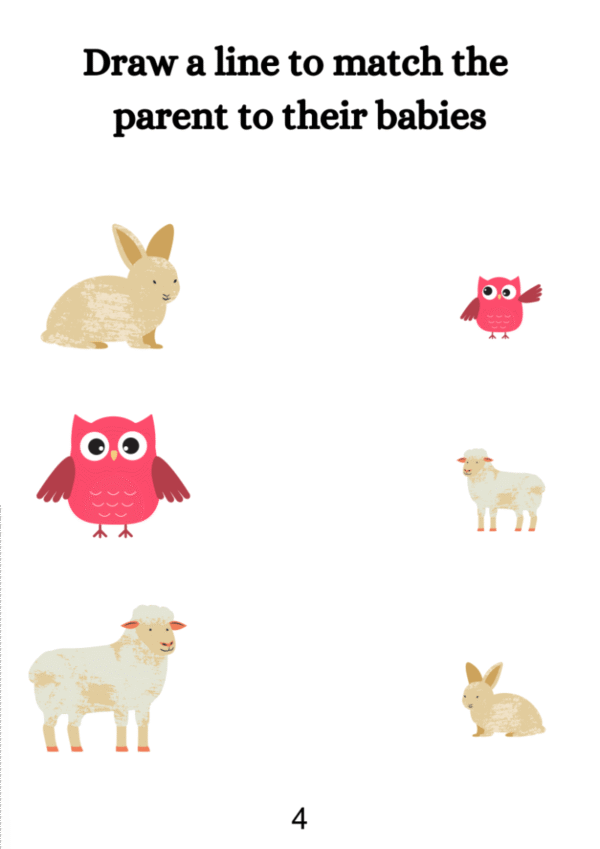 Match Animals And Their Babies Worksheet - Image 2