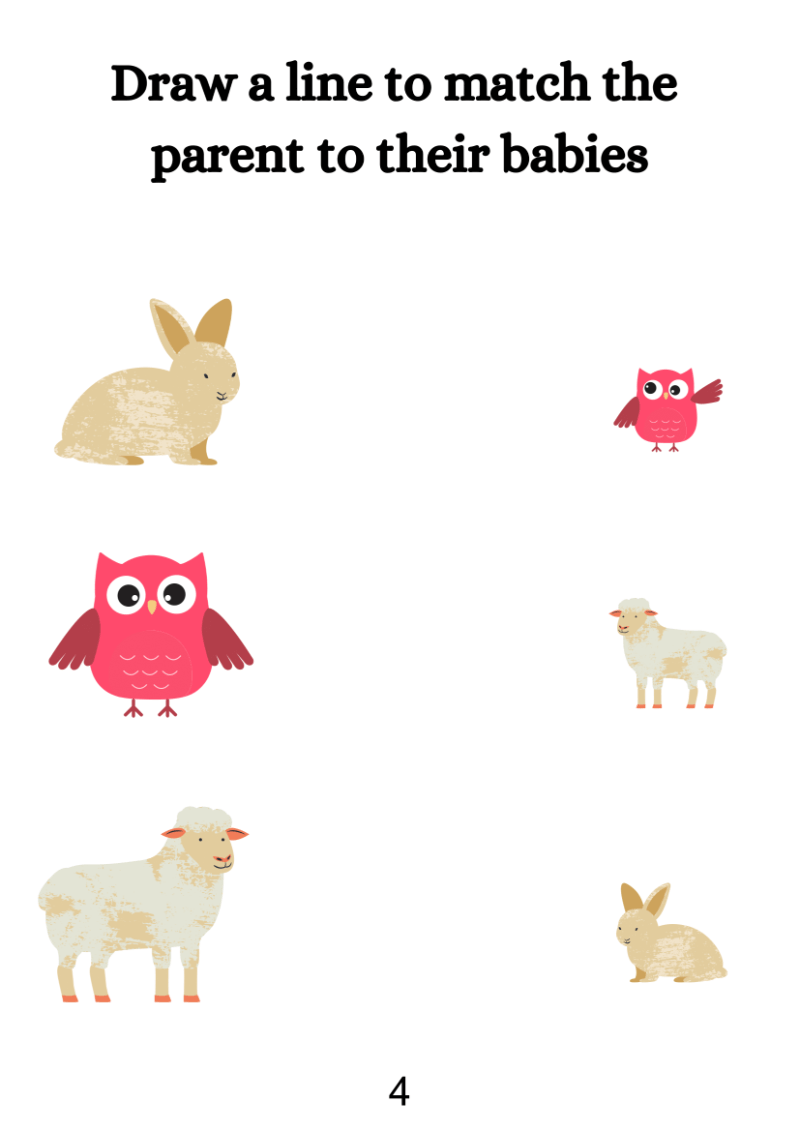 Match Animals And Their Babies Worksheet - Image 2