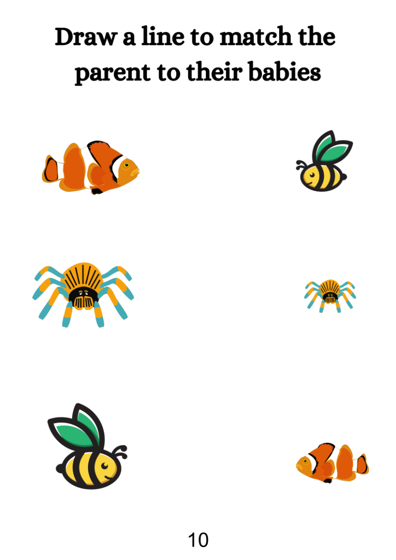 Match Animals And Their Babies Worksheet - Image 5