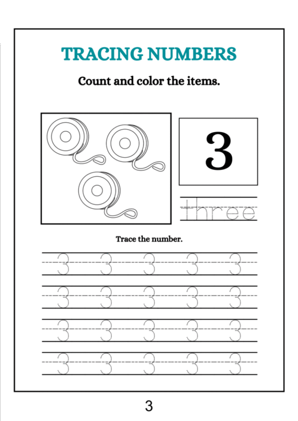 Number Tracing Worksheet - Image 2