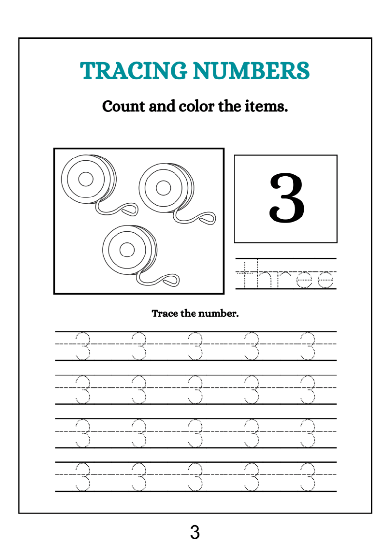 Number Tracing Worksheet - Image 2